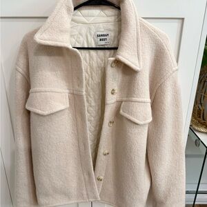 Combo- Sunday Best Beige Utility Jacket and TNA white top!